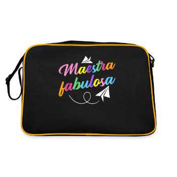 Spanish Teacher Maestra Bilingual Teacher - Retro Bag - black/gold - Back