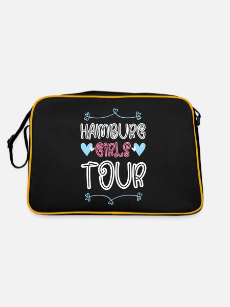 Hamburg Girls Tour Herz - Retro Tasche - Schwarz/Gold - Hinten