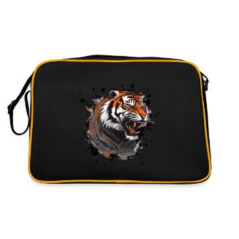 Tête de tigre symbole Animal - Sac Retro - noir/or - Dos