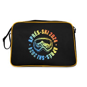 Apres Ski 2024 Ski Berge Bunt - Retro Tasche - Schwarz/Gold - Hinten