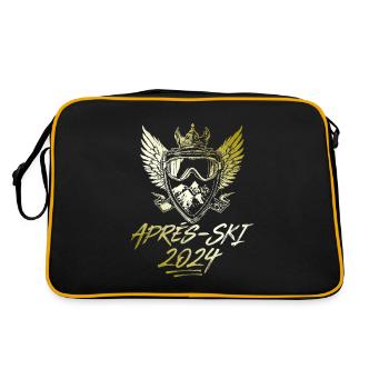 Apres Ski Spruch 2024 - Retro Tasche - Schwarz/Gold - Hinten