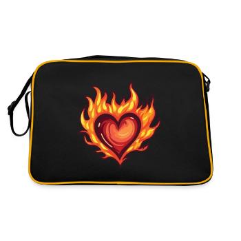 Coeur, Feu, Amour - Sac Retro - noir/or - Dos