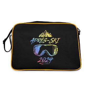 Apres Ski Spruch 2024 Bunt - Retro Tasche - Schwarz/Gold - Hinten