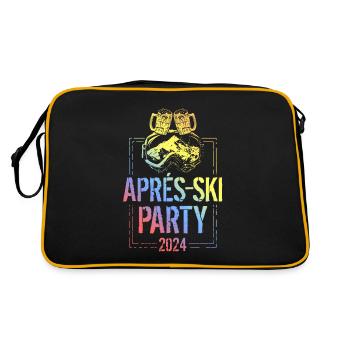 Apres Ski 2024 Berge Skibrille Bunt - Retro Tasche - Schwarz/Gold - Hinten