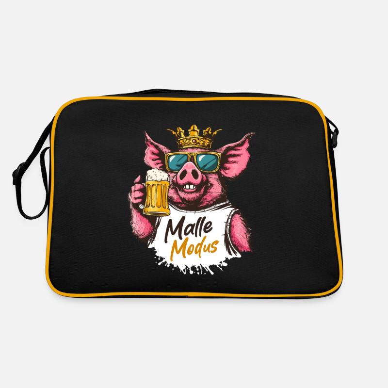 Malle Modus König Schwein Bier Retro Tasche