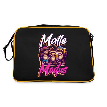 Malle Mode Monkey Beer Party Mallorca - Retro Bag - black/gold - Back