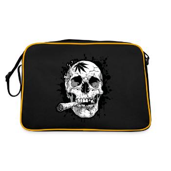 Symbole de cannabis commun au crâne - Sac Retro - noir/or - Dos