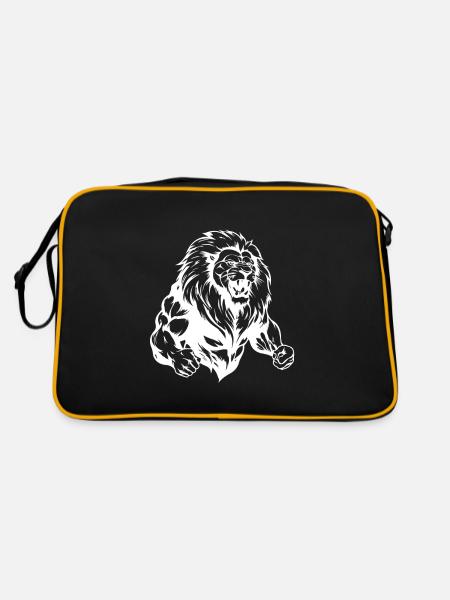 Leo Muscles Bodybuilding - Retro Bag - black/gold - Back