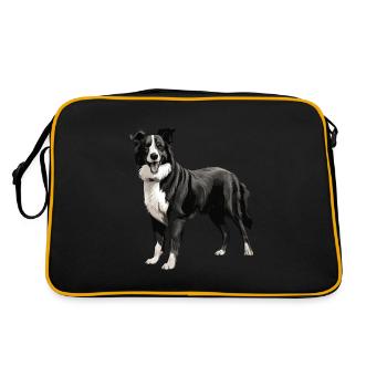Border Collie Chien Animal - Sac Retro - noir/or - Dos