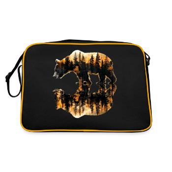 Wildlife Trees Outdoors Nature Retro Forest - Retro Bag - black/gold - Back