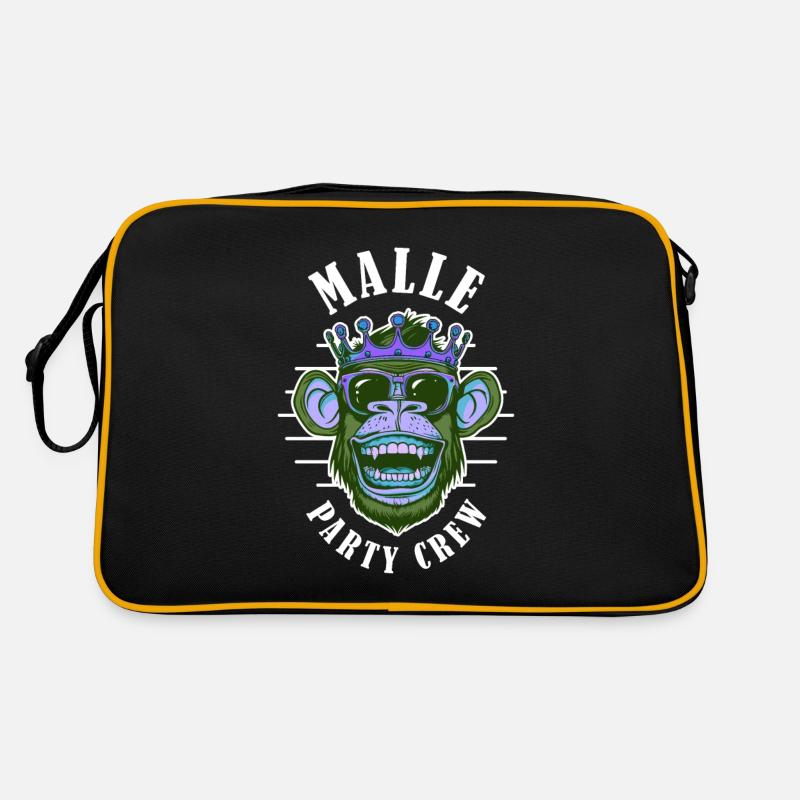 Malle Party Crew Affe Krone Mallorca Retro Tasche
