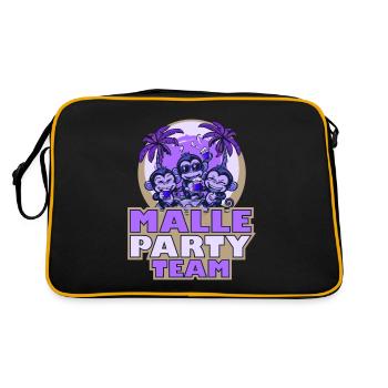 Malle Party Team Monkey Mallorca Saying - Retro Bag - black/gold - Back