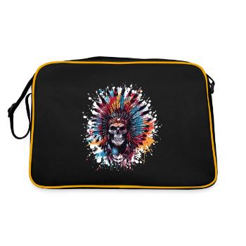 Crâne de chef indien - Sac Retro - noir/or - Dos
