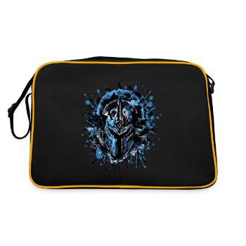 Spartaner Helm Gladiator - Retro Tasche - Schwarz/Gold - Hinten
