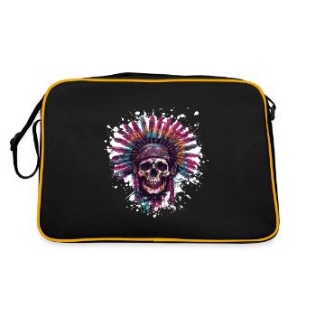 Indian Skull Chief - Retro Bag - black/gold - Back