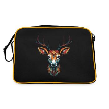 Deer Portrait Head - Retro Bag - black/gold - Back