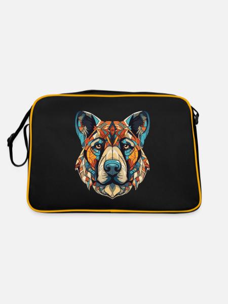 Kangal Dog Portrait Head - Retro Bag - black/gold - Back