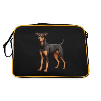 Chien Doberman - Sac Retro - noir/or - Dos