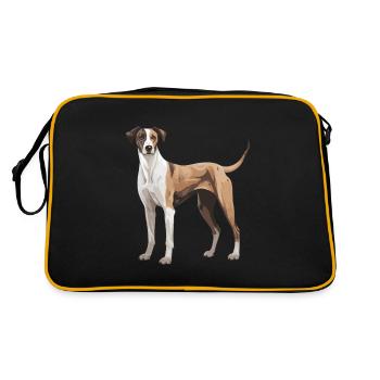 Greyhound Hund - Retro Tasche - Schwarz/Gold - Hinten