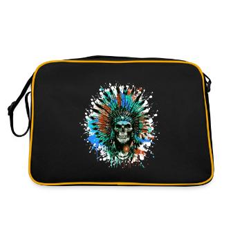 Crâne de chef indien - Sac Retro - noir/or - Dos