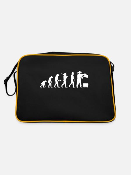 Imker Imkerei Zeidler Evolution Geschenk Biene - Retro Tasche - Schwarz/Gold - Hinten