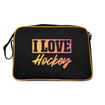 J’adore le hockey - Sac Retro - noir/or - Dos