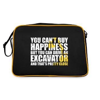 Baggerführer für Bagger und Sandbagger - Retro Tasche - Schwarz/Gold - Hinten