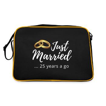 25th Wedding Anniversary - Retro Bag - black/gold - Back