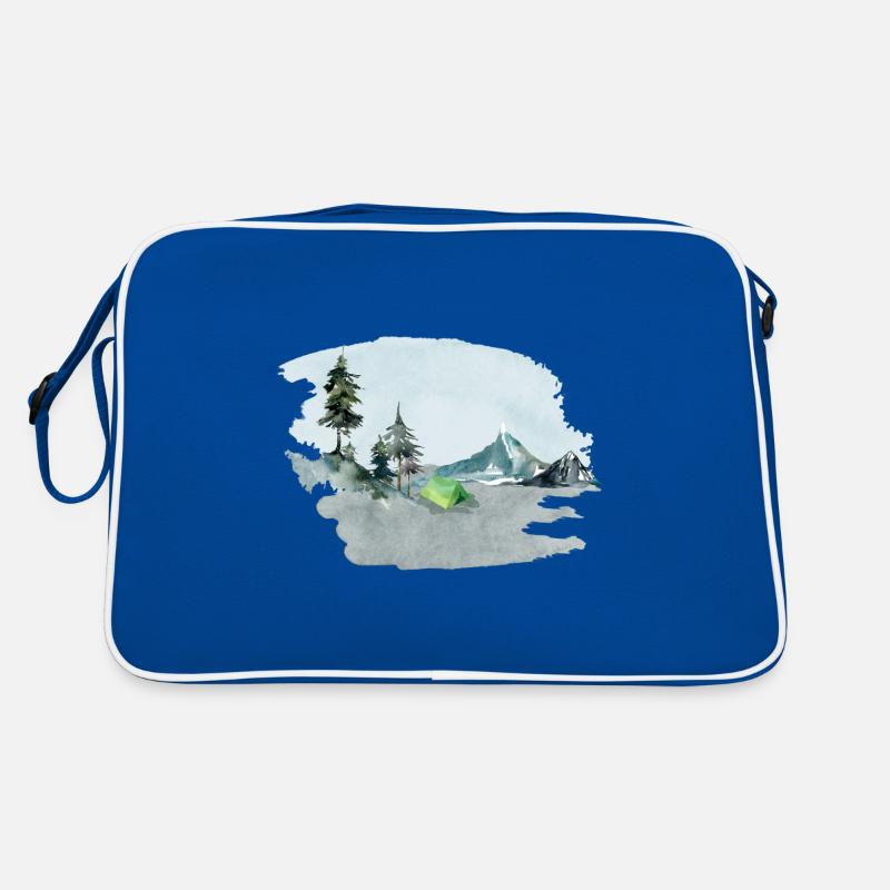 Camping Zelt im Wald und Berge Geschenkidee Retro Tasche