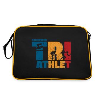 Nachwuchs Triathlon Triathlet Baby Junge Kinder - Retro Tasche - Schwarz/Gold - Hinten