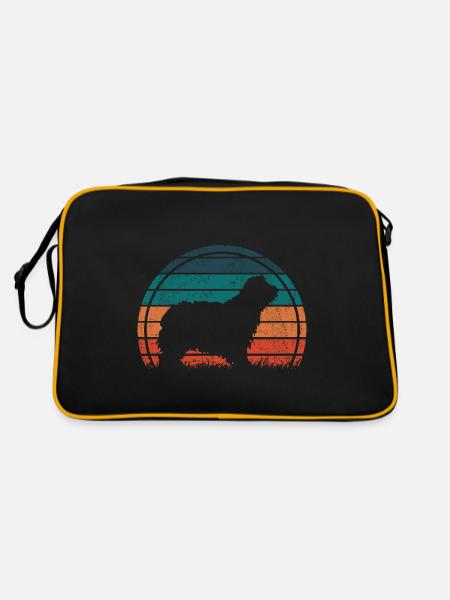 Bergamasker Hirtenhund Vintage ´Retro - Retro Tasche - Schwarz/Gold - Hinten