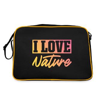 I love nature - Retro Bag - black/gold - Back