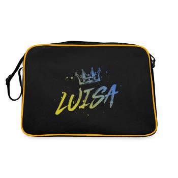 Luisa - Retro Tasche - Schwarz/Gold - Hinten