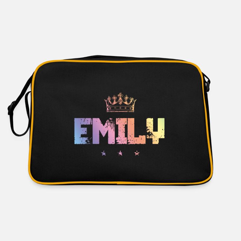 Emily - Retro Tasche - Schwarz/Gold