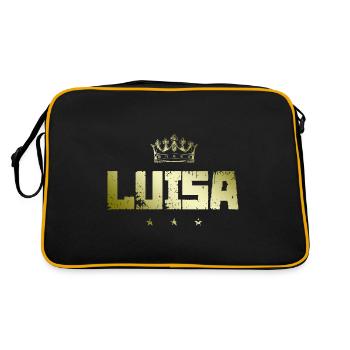Luisa - Retro Tasche - Schwarz/Gold - Hinten