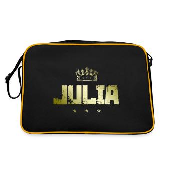 Julia - Retro Tasche - Schwarz/Gold - Hinten