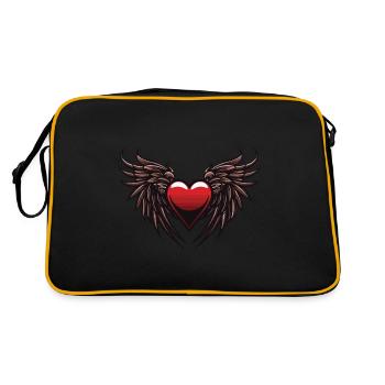 Coeur Ailes Ange Amour - Sac Retro - noir/or - Dos