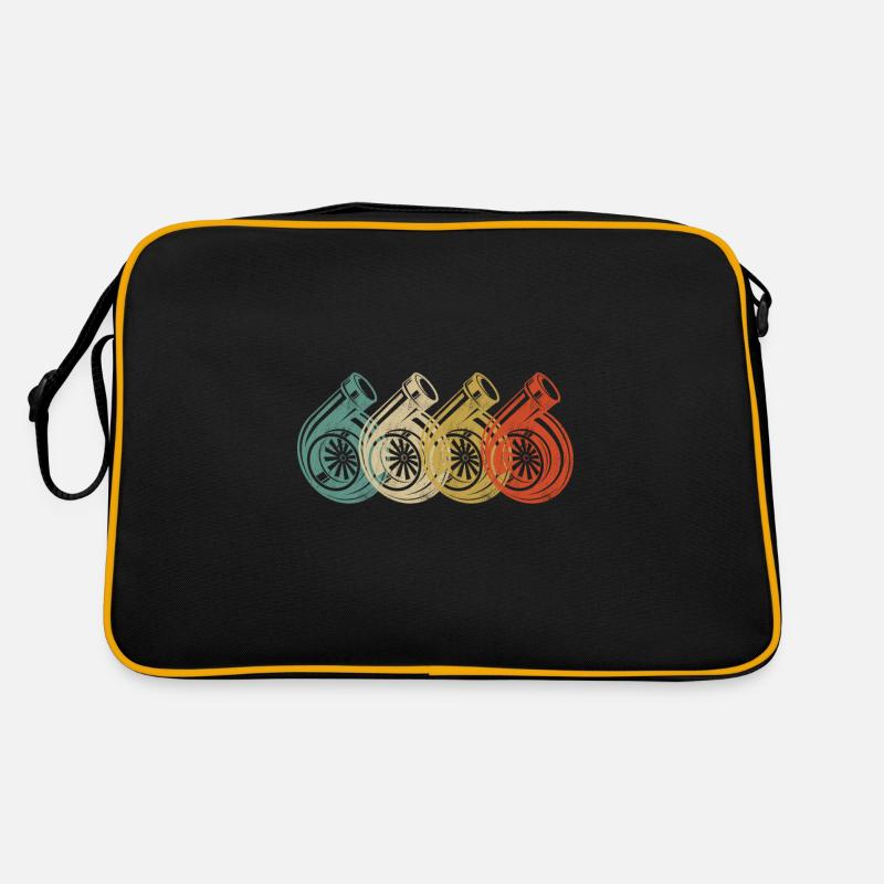 Retro Turbo - Retro Tasche - Schwarz/Gold