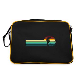 Retro Golf Golf T-Shirt - Retro Tasche - Schwarz/Gold - Hinten