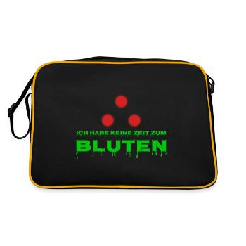 Ich habe keine Zeit zum Bluten - Retro Tasche - Schwarz/Gold - Hinten