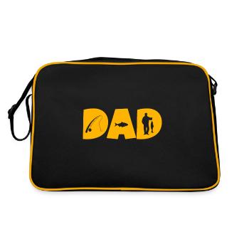 papa pêcheur cadeau papa pêcheur père pêche - Sac Retro - noir/or - Dos