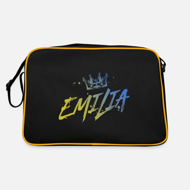 Emilia - Retro Tasche - Schwarz/Gold