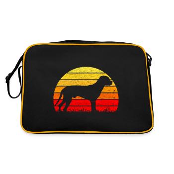 Schwarzwildbracke Slovenský Kopov Sonnenaufgang - Retro Tasche - Schwarz/Gold - Hinten