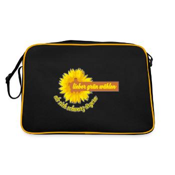 It's better to choose green than to be annoyed by black - Retro Bag - black/gold - Back