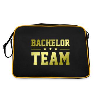 Bachelor Team - Retro Tasche - Schwarz/Gold - Hinten