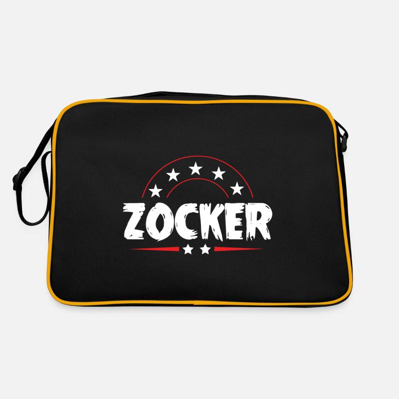 Zocker Gamer - Retro Tasche - Schwarz/Gold