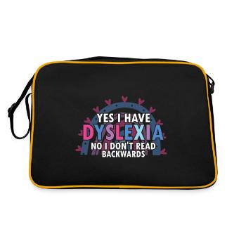 Dyslexia Awareness and Dyslexia Teachers - Retro Bag - black/gold - Back
