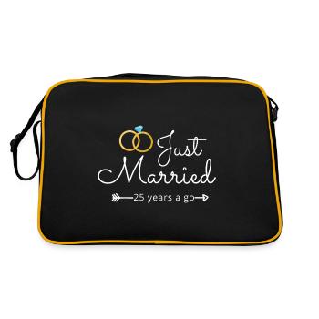 25th Wedding Anniversary - Retro Bag - black/gold - Back