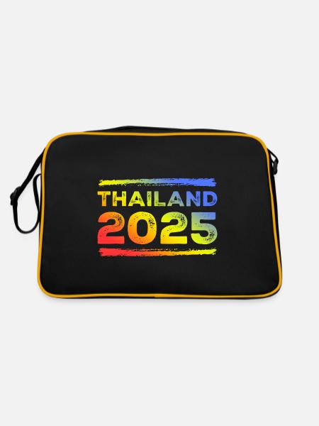 Thailand 2025 Bunt - Retro Tasche - Schwarz/Gold - Hinten