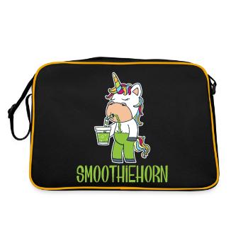 Drôle Licorne Boissons Smoothie Vert Vegan - Sac Retro - noir/or - Dos
